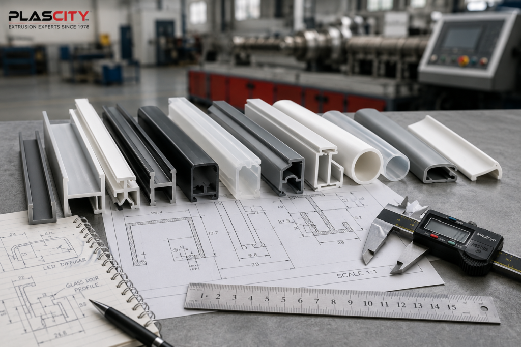 PlasCity custom plastic extrusion profile supplier, stock and custom PVC channel profiles