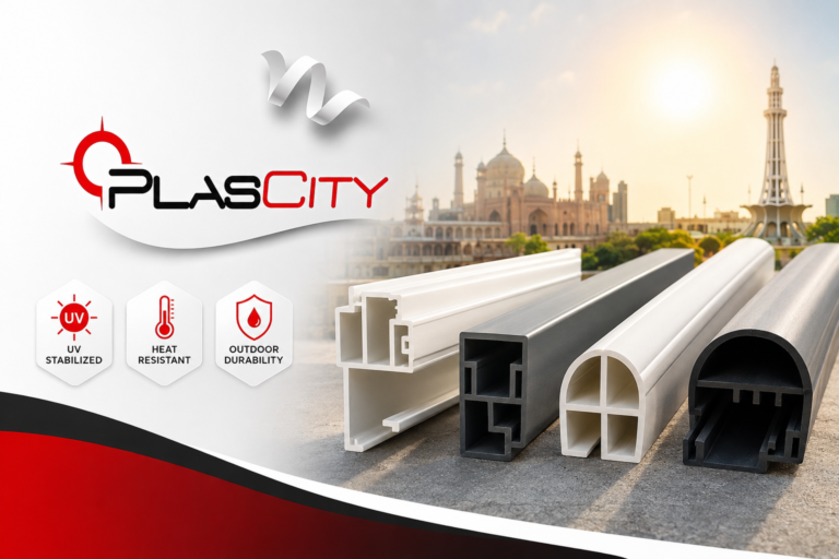 PVC and HDPE extruded profile samples tested for heat and UV resistance
