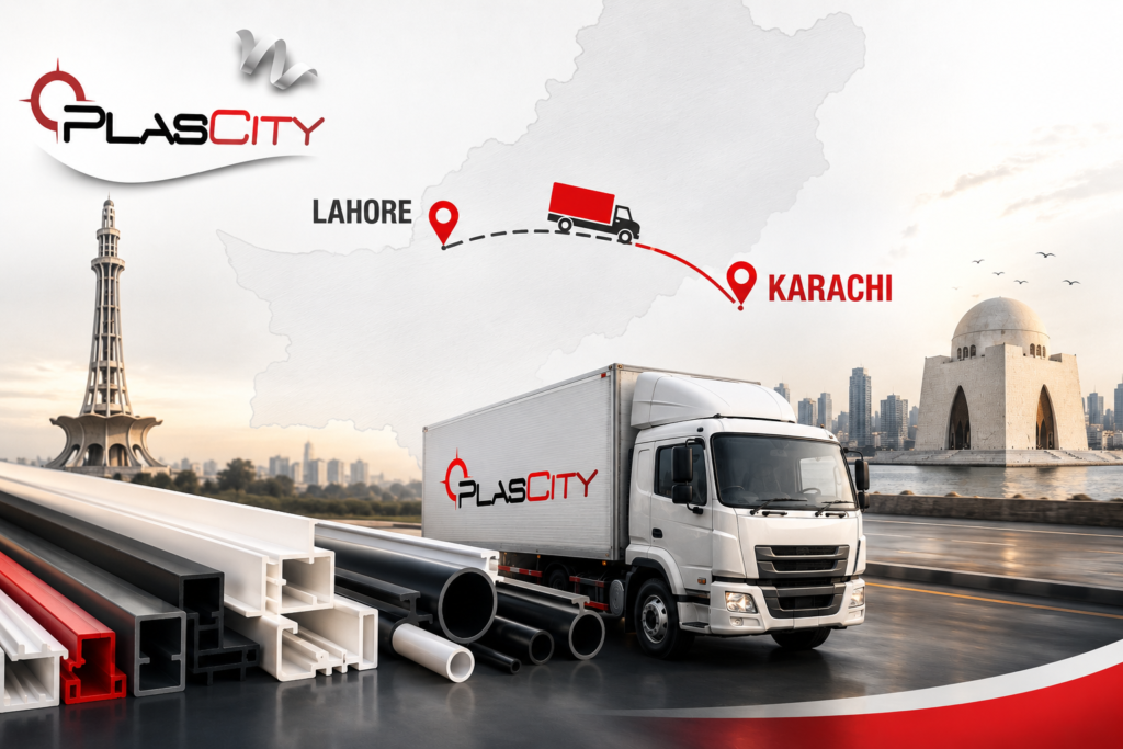 Custom plastic extrusion profiles packed for delivery from Lahore to Karachi