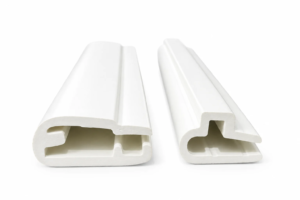Custom PVC refrigerator sliding door profiles manufactured by PlasCity