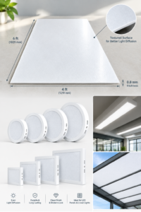 LED diffuser sheet 0.8mm 4×8 ft made by PlasCity in Lahore