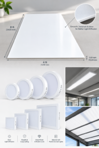 White PP diffuser sheet 4×8 ft in 1mm and 2mm by PlasCity Lahore